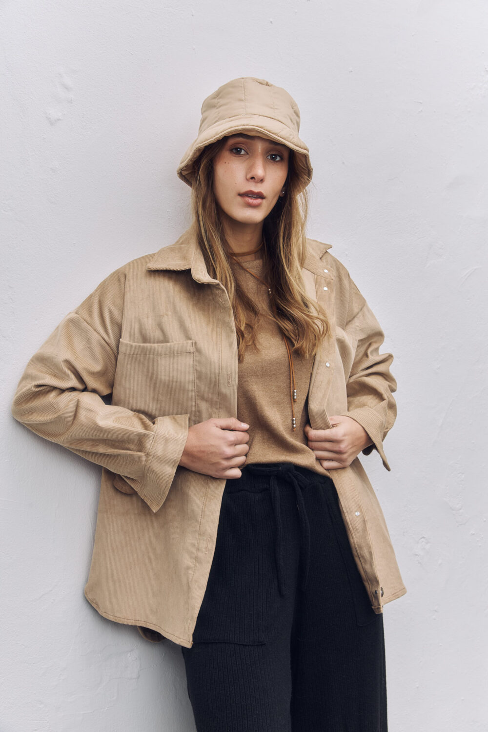 Camisa pana BEGONIA beige
