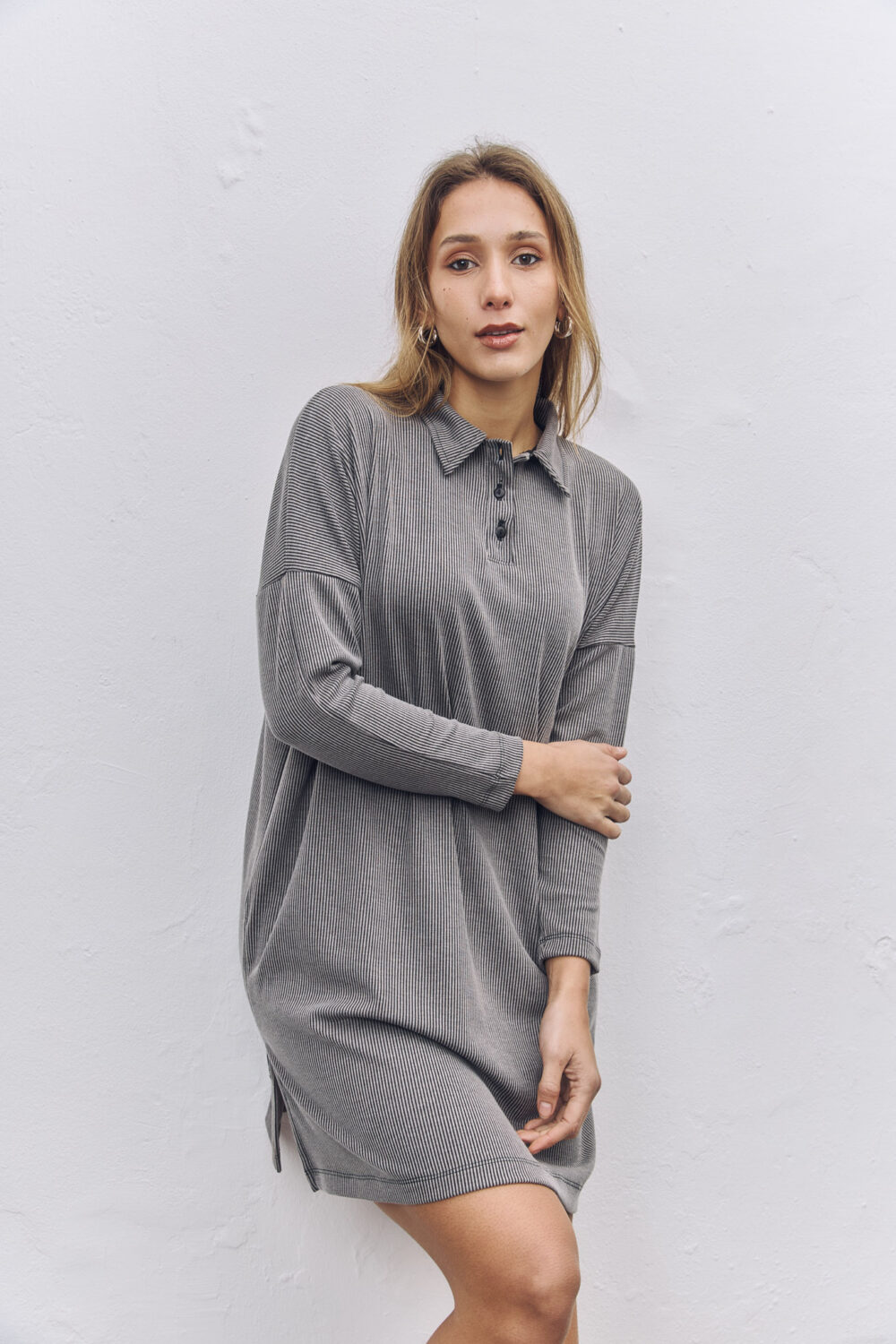Vestido MARINA negro/gris